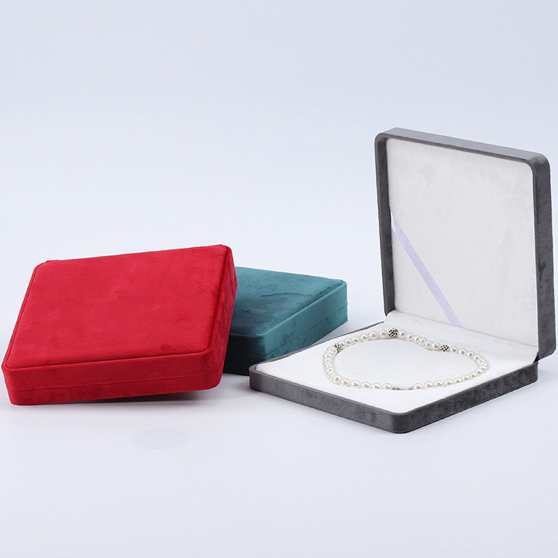 Multiple Colors Soft Velvet Pearl Necklace Storage Case Slip No Villi Jewelry Box