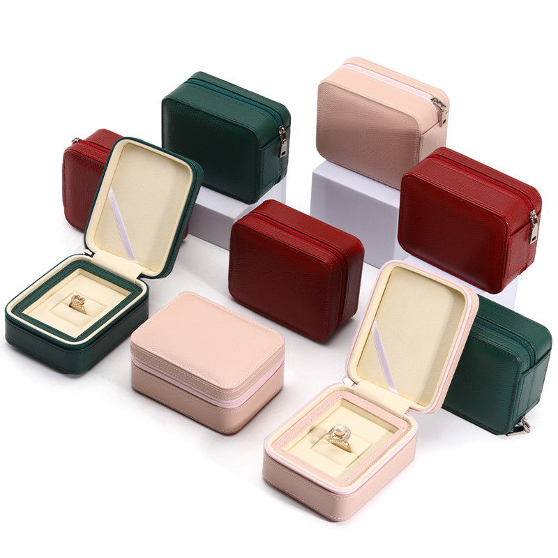 Custom Size Jewelry Box Packaging With Zipper And Internal Thick Border
