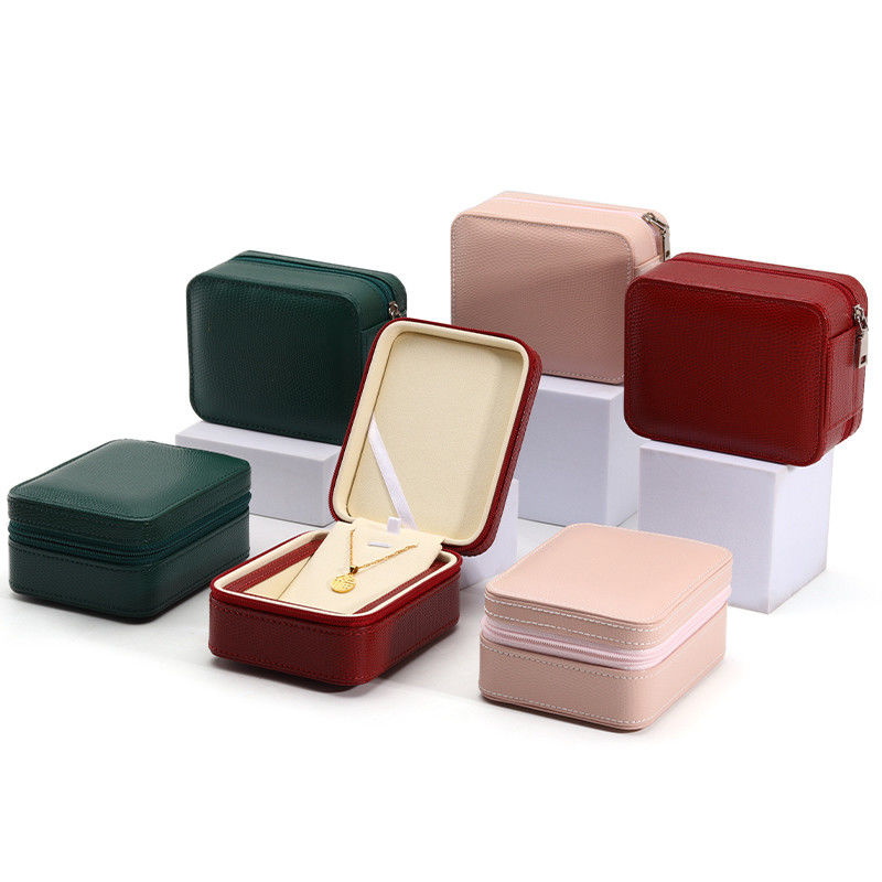 Custom Size Jewelry Box Packaging With Zipper And Internal Thick Border