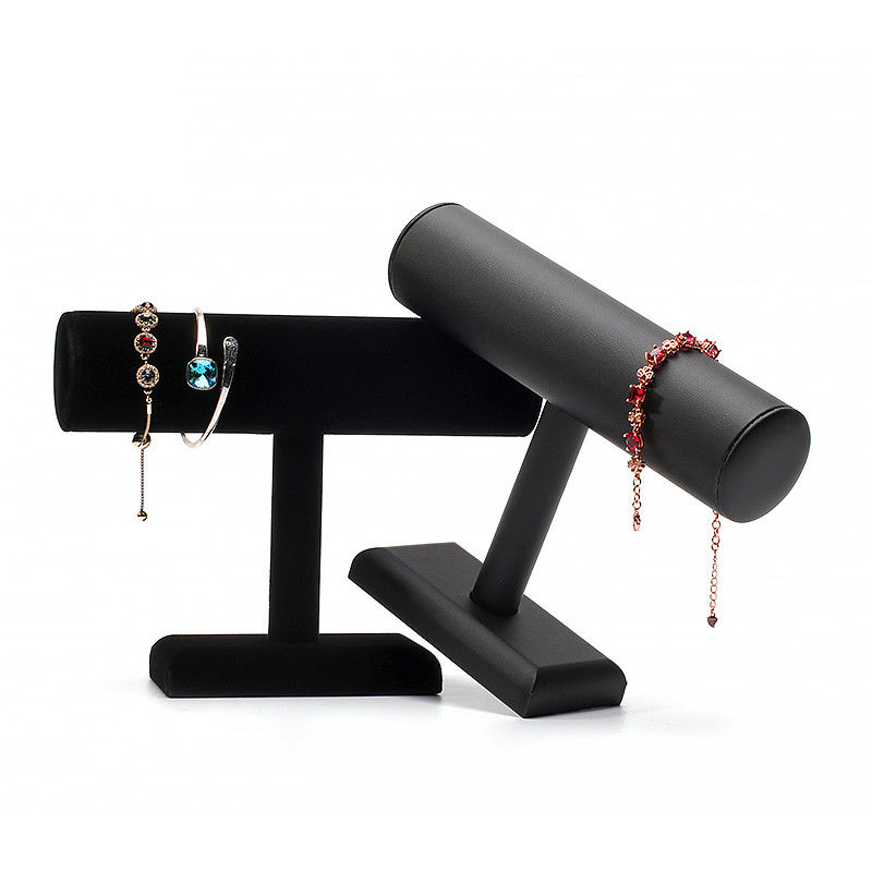 T Shaped Plastic Cylinder Jewelry Display Stand For Bracelet Pendant Watch Show