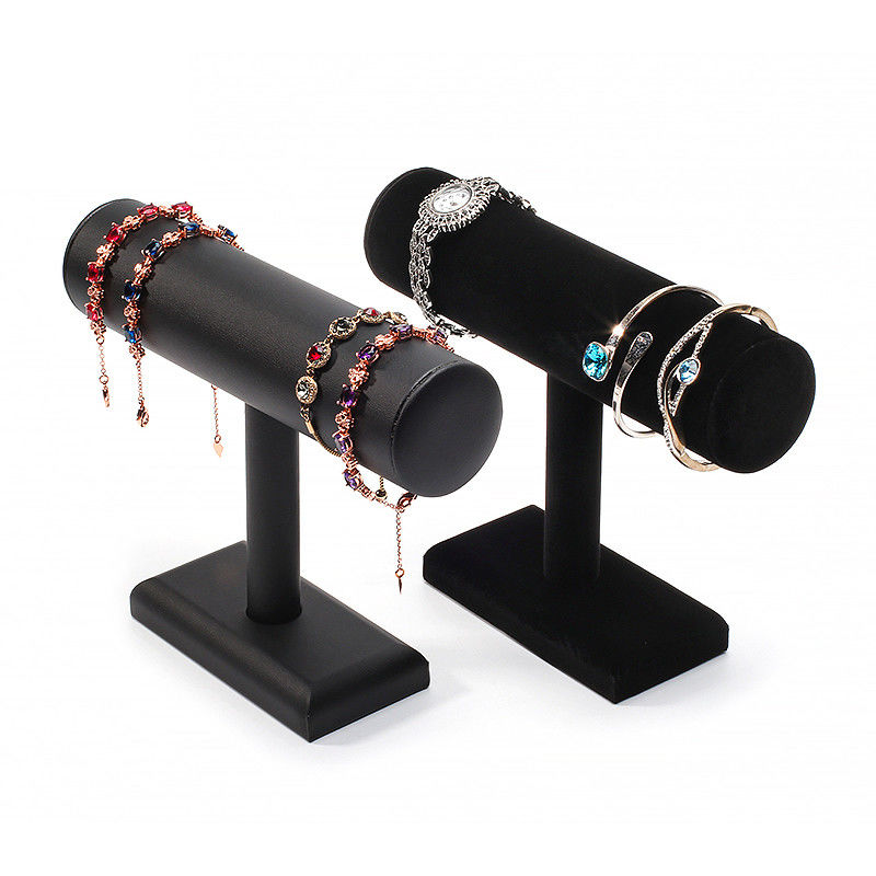 T Shaped Plastic Cylinder Jewelry Display Stand For Bracelet Pendant Watch Show