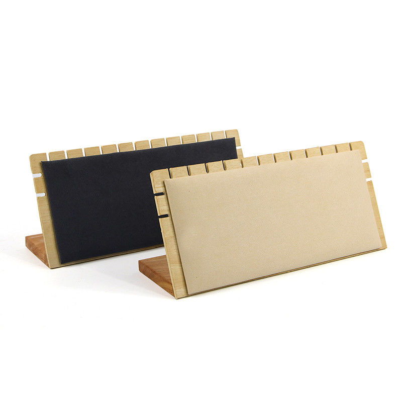 Rectangular Notched Edge Wooden Jewelry Display Rack Stand for Pendant