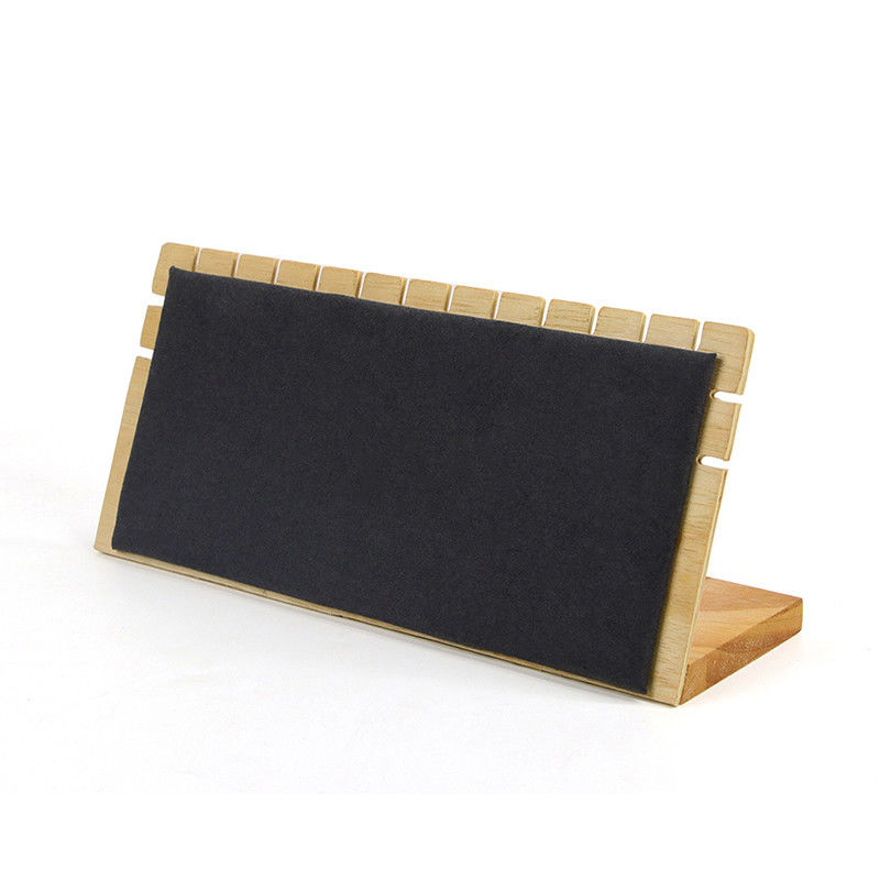 Rectangular Notched Edge Wooden Jewelry Display Rack Stand for Pendant