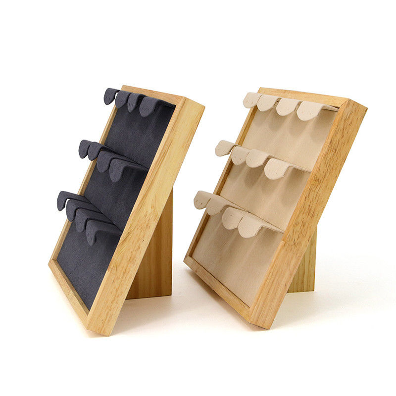 4x3 Practical Multi Cell Wooden Jewelry Display Rack Stand For Earrings Pendant