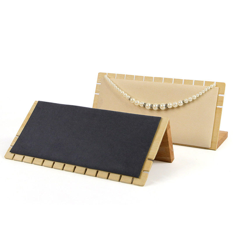 Notched Edge Multipurpose Wooden Jewelry Display Rack Stand for Pendant Earrings