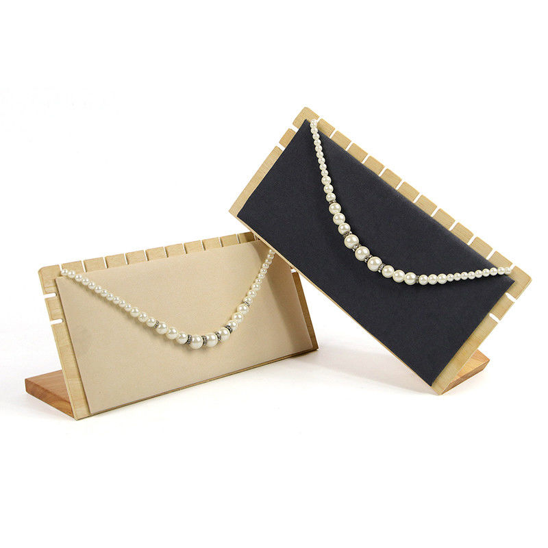 Notched Edge Multipurpose Wooden Jewelry Display Rack Stand for Pendant Earrings