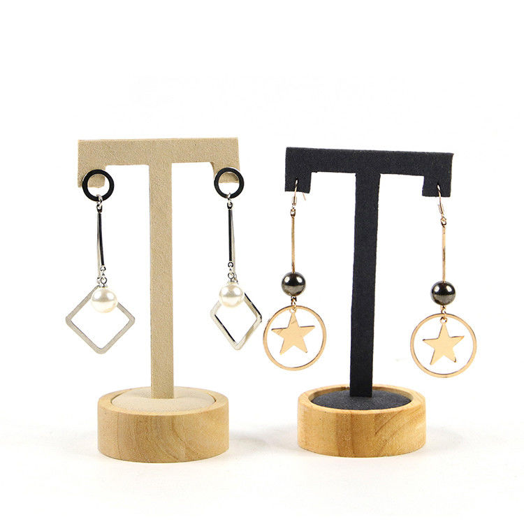 T Shaped Leather Cover Ear Drop Display Stand For Jewelry Luxury Exhibition Show