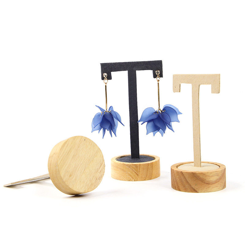 T Shaped Leather Cover Ear Drop Display Stand For Jewelry Luxury Exhibition Show