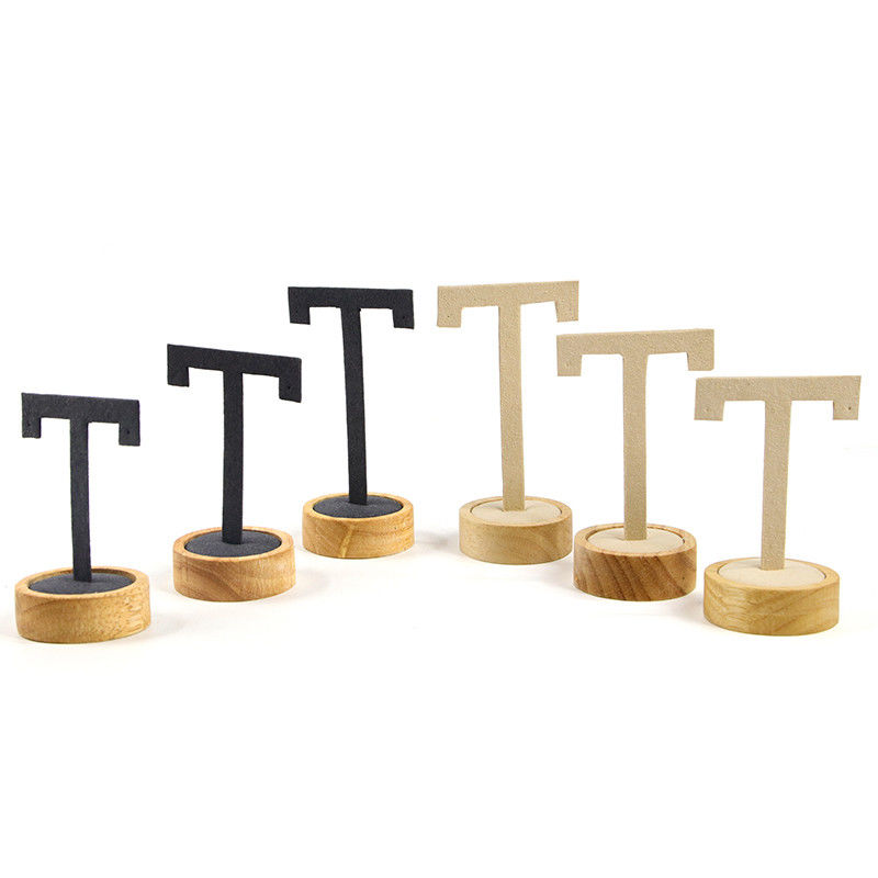 T Shaped Leather Cover Ear Drop Display Stand For Jewelry Luxury Exhibition Show