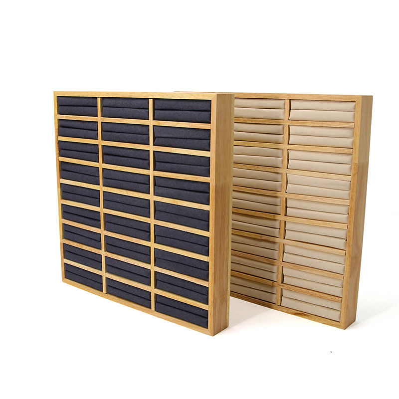 3x9 Compact Solid Wood Jewelry Ring Storage Display Tray Plate For Luxury Show