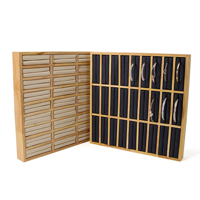 3x9 Compact Solid Wood Jewelry Ring Storage Display Tray Plate For Luxury Show