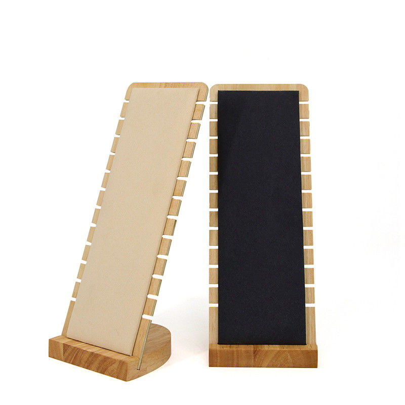 Slotted Edge Portable Wooden Jewelry Display Stand for Necklace Pendant Show