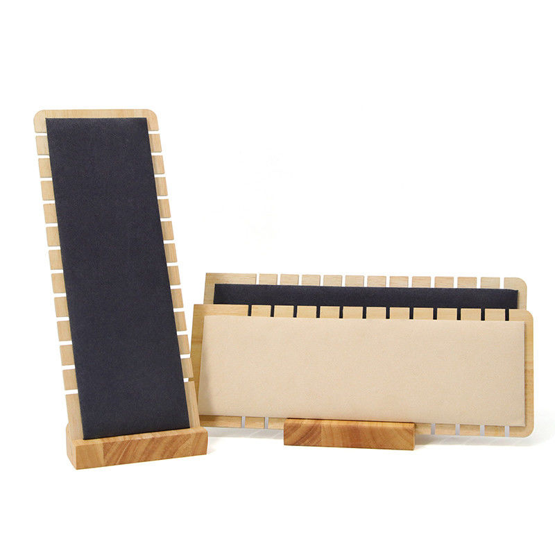 Slotted Edge Portable Wooden Jewelry Display Stand for Necklace Pendant Show