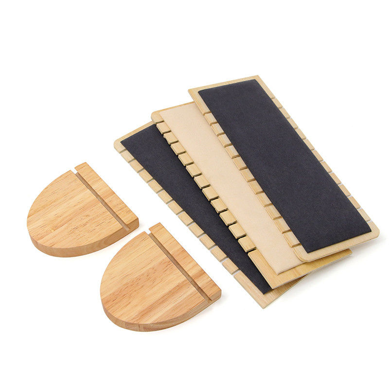 Slotted Edge Portable Wooden Jewelry Display Stand for Necklace Pendant Show