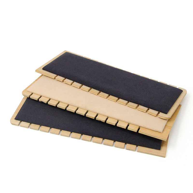 Slotted Edge Portable Wooden Jewelry Display Stand for Necklace Pendant Show