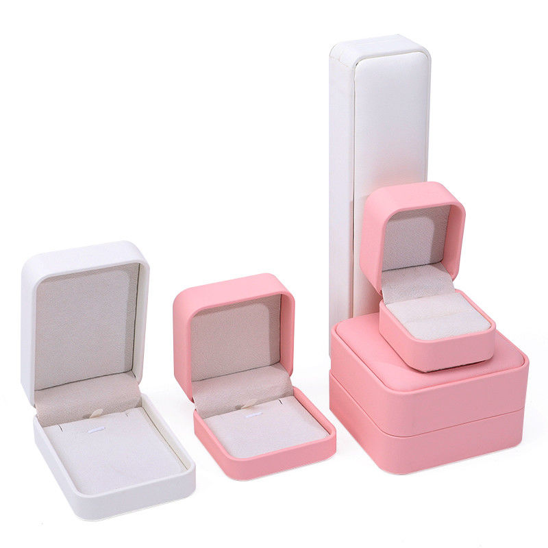 Multi-Color Convex-Roof PU Leather Jewelry Storage Box Package for Ring Pendant