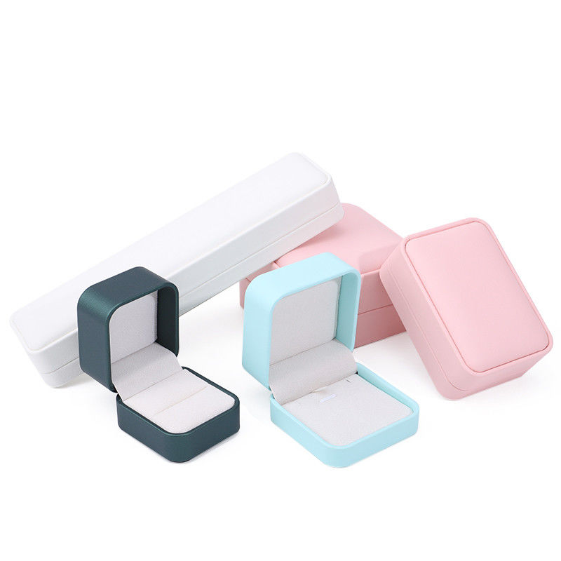 Multi-Color Convex-Roof PU Leather Jewelry Storage Box Package for Ring Pendant