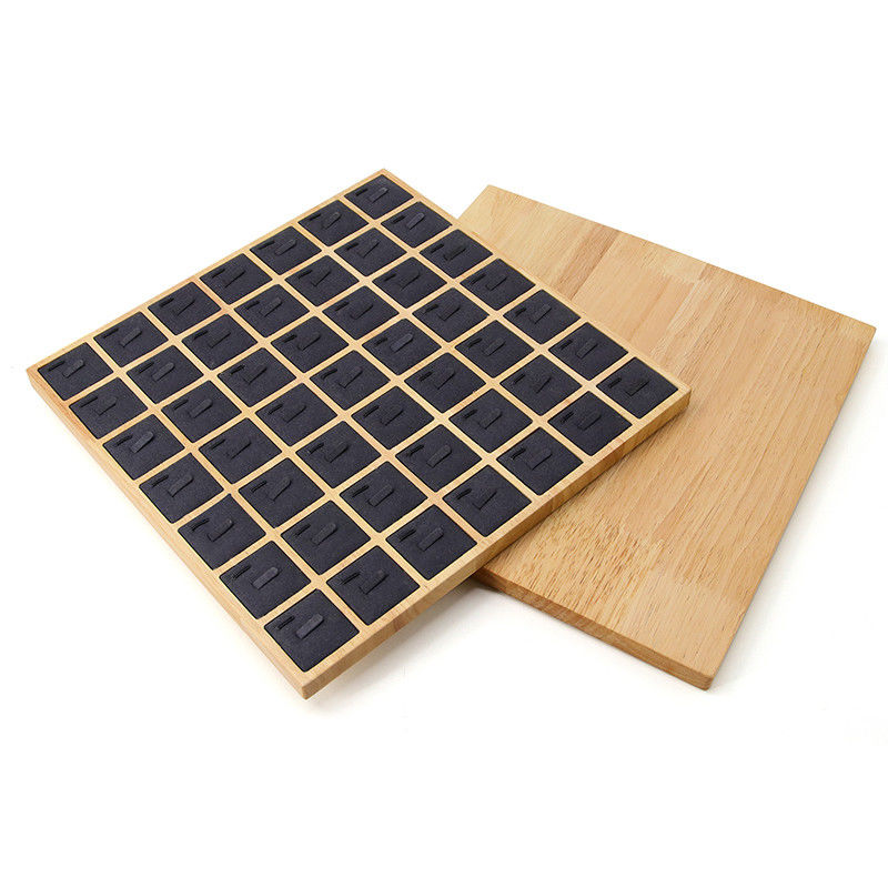 Abundant Capacity 7x7 Wooden Jewelry Display Tray Exhibition Props For Rings