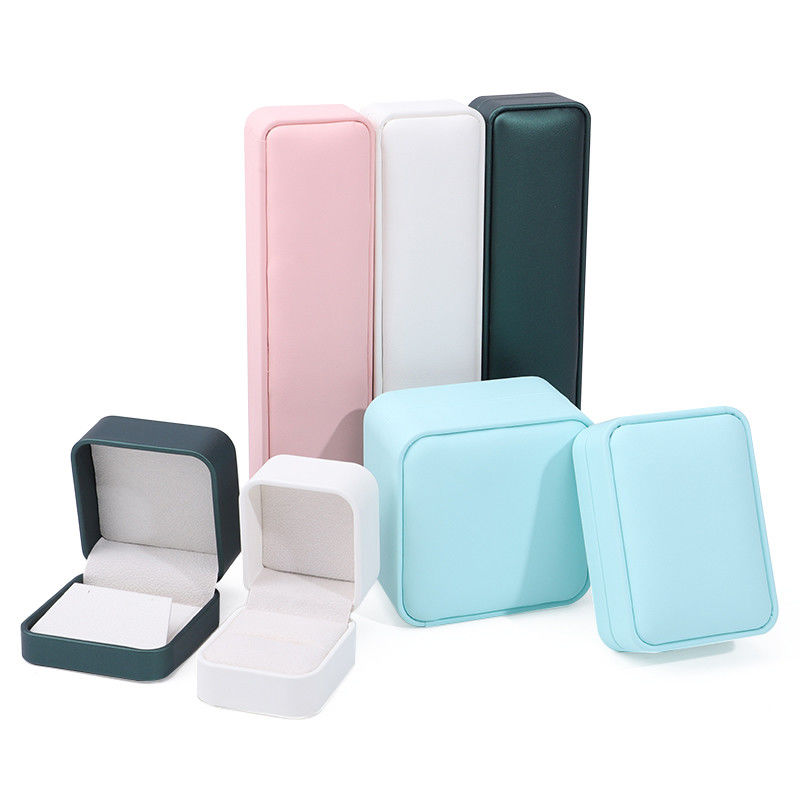 Multi-Color Convex-Roof PU Leather Jewelry Storage Box Package for Ring Pendant