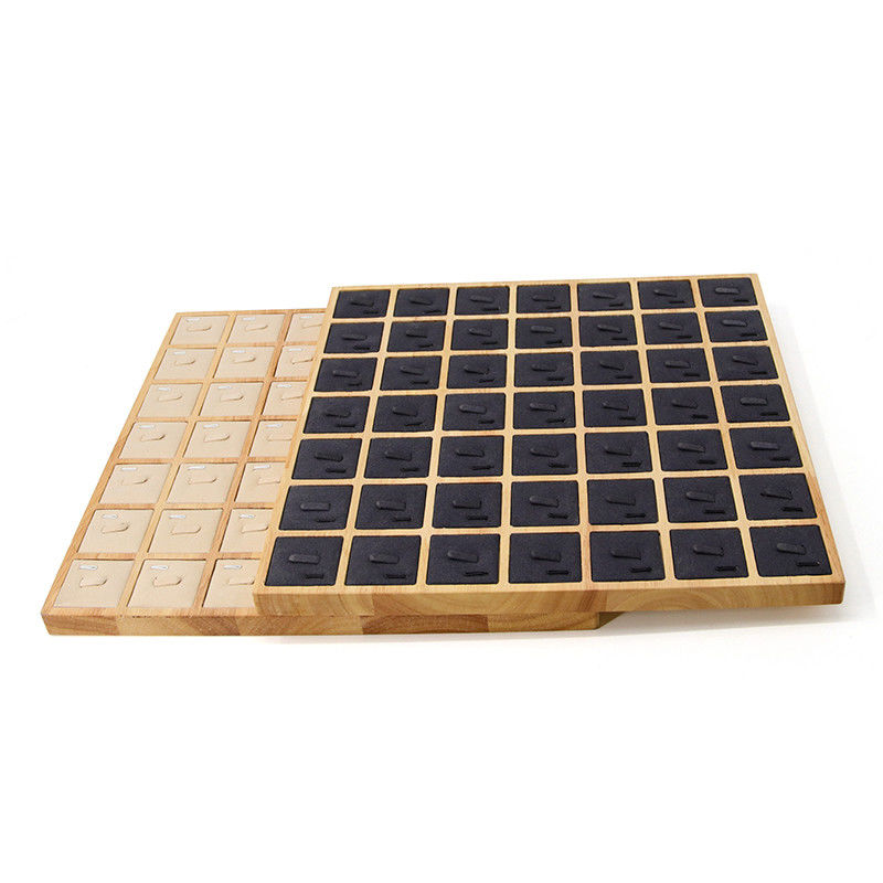 Abundant Capacity 7x7 Wooden Jewelry Display Tray Exhibition Props For Rings