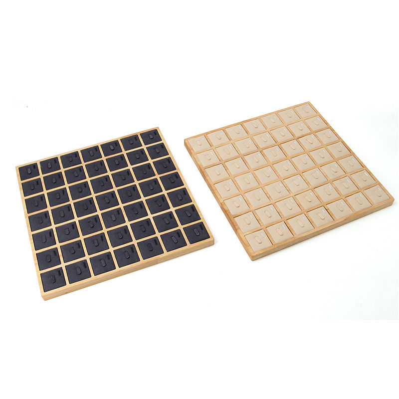 Abundant Capacity 7x7 Wooden Jewelry Display Tray Exhibition Props For Rings