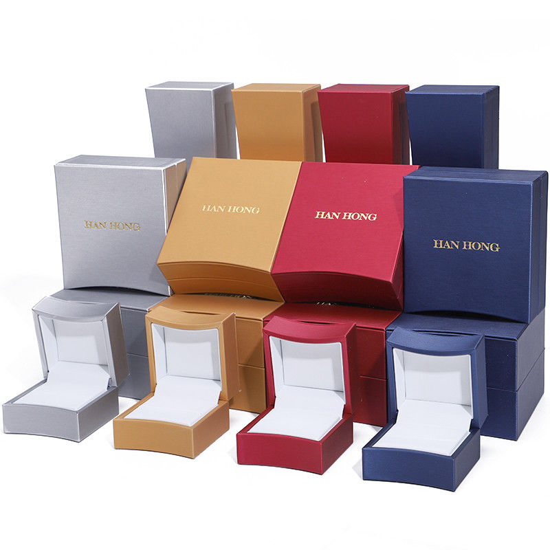 Multi-Color Arc-Shaped PU Leather Jewelry Packaging Box Set for Ring Pendant