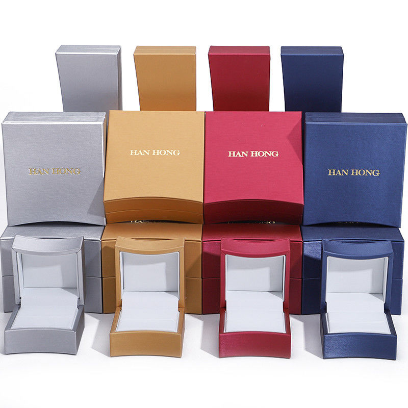 Multi-Color Arc-Shaped PU Leather Jewelry Packaging Box Set for Ring Pendant