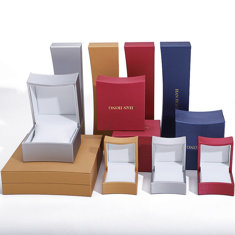 Multi-Color Arc-Shaped PU Leather Jewelry Packaging Box Set for Ring Pendant