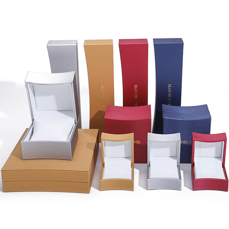 Multi-Color Arc-Shaped PU Leather Jewelry Packaging Box Set for Ring Pendant