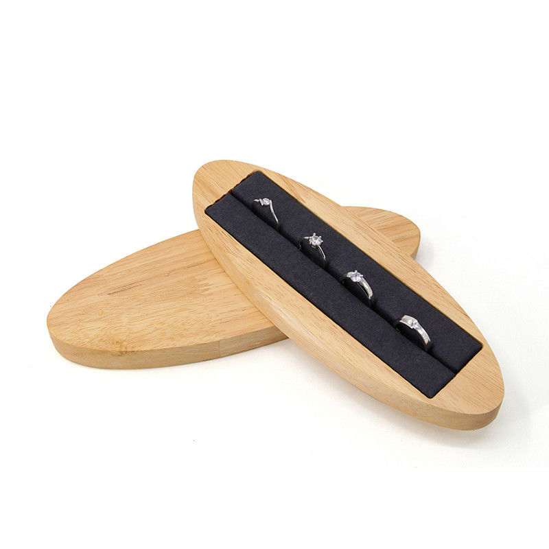 Multipurpose Solid Wood Oval Jewelry Display Plate For Ring Ear Studs Exhibition