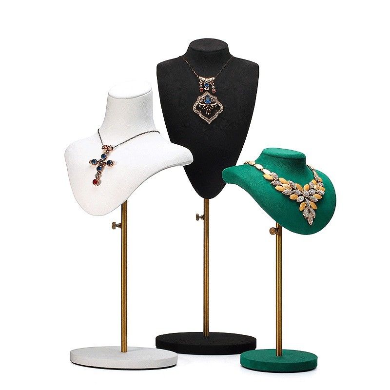 Multi Sizes Soft Velvet Cover Jewelry Display Bust Pendant Exhibition Stand