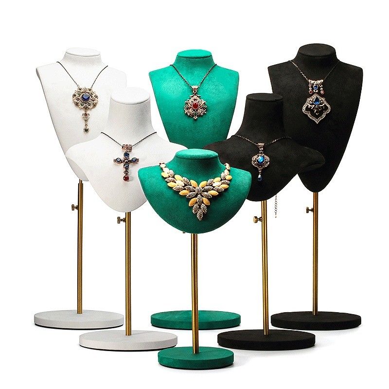 Multi Sizes Soft Velvet Cover Jewelry Display Bust Pendant Exhibition Stand