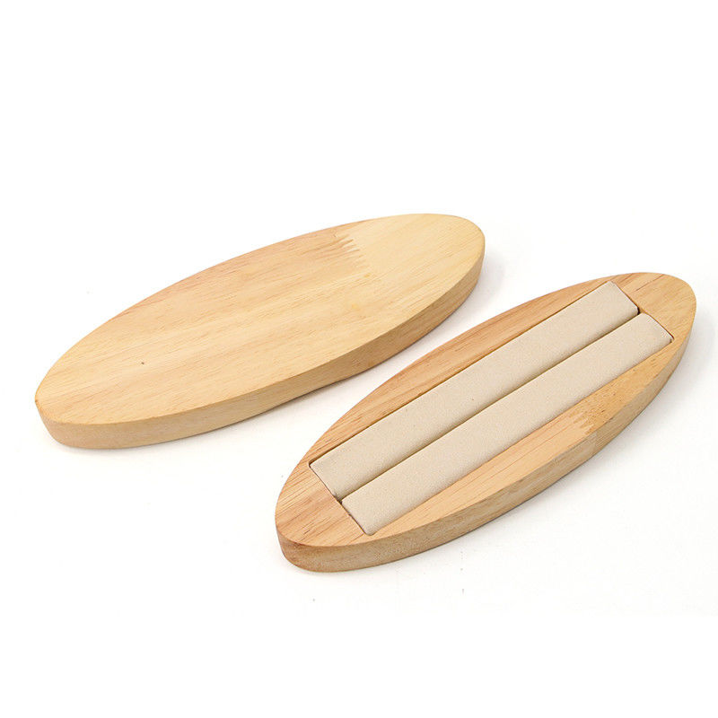 Oval Discreet Wooden Jewelry Display Plate Props For Ear Studs Rings Exhibition