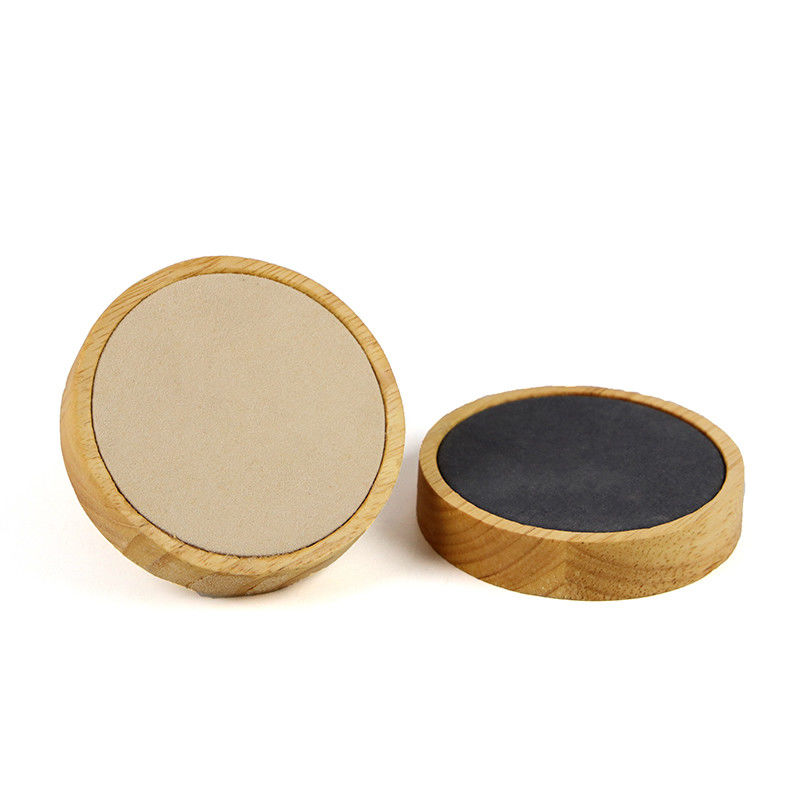 Soft Velvet Lining Wooden Jewelry Display Plate Single Slot For Ear Ring Pendant