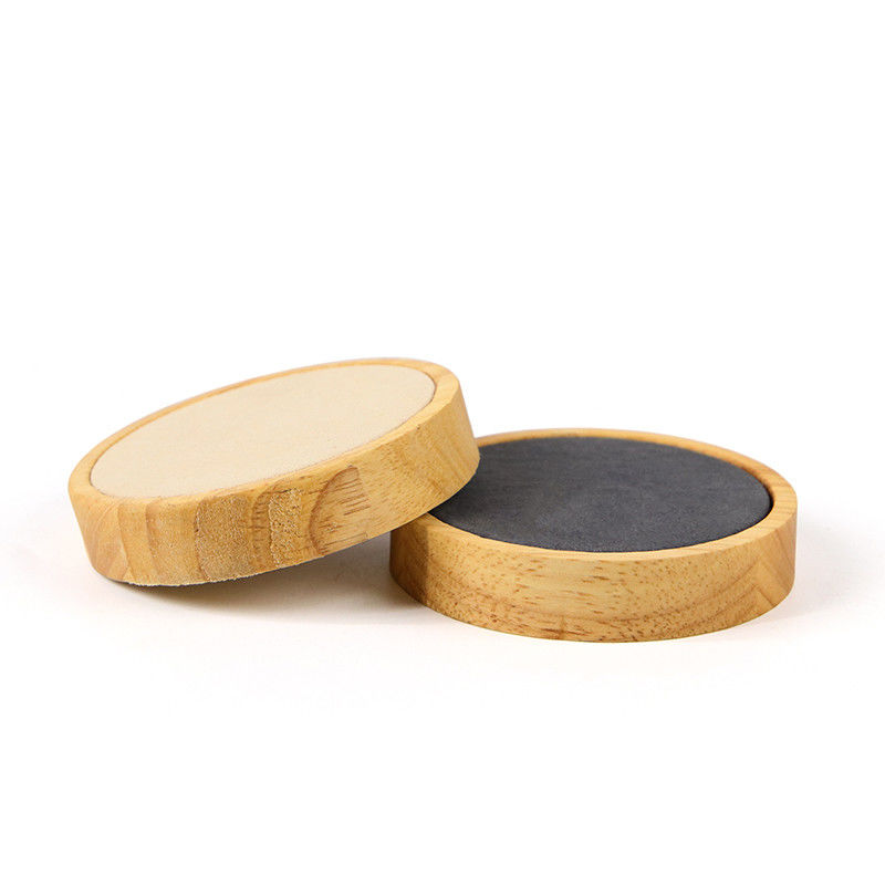 Soft Velvet Lining Wooden Jewelry Display Plate Single Slot For Ear Ring Pendant