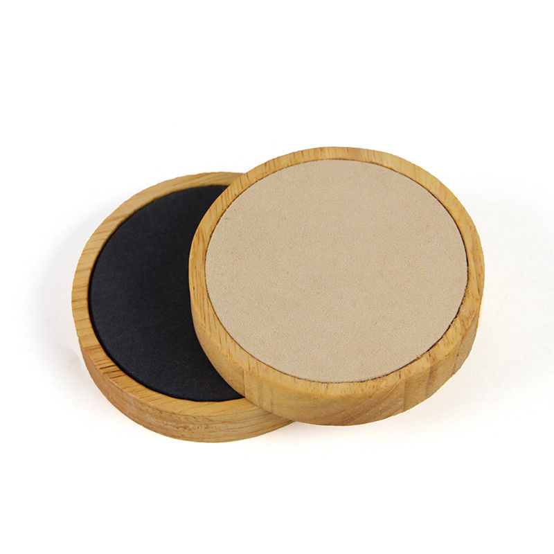 Soft Velvet Lining Wooden Jewelry Display Plate Single Slot For Ear Ring Pendant