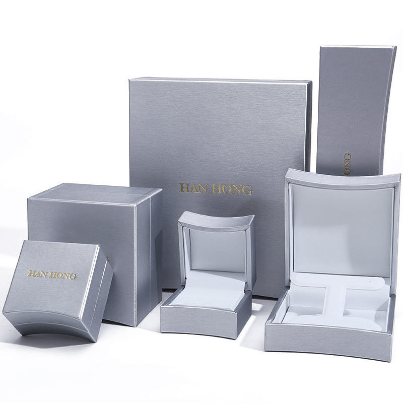 Silver Captivating Arc-Shaped PU Leather Jewelry Box Luxury Storage Packaging