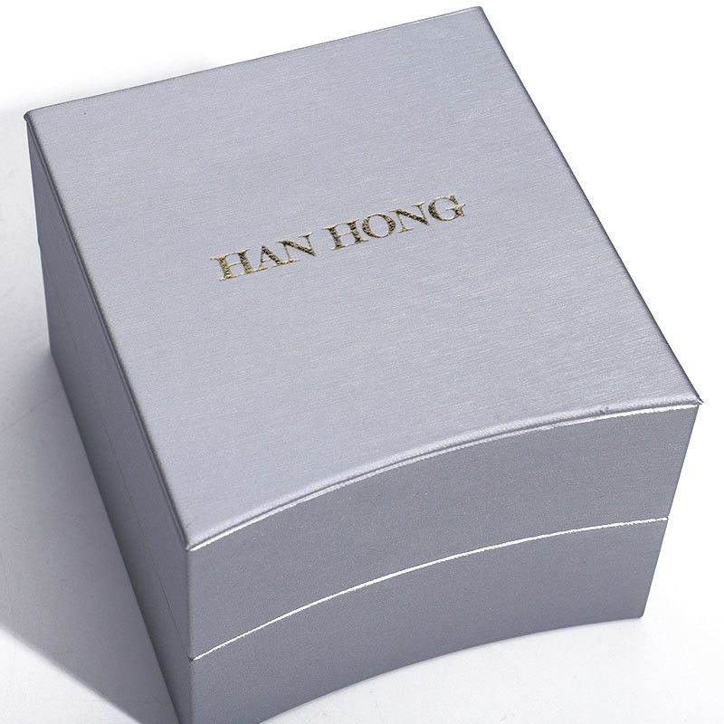 Silver Captivating Arc-Shaped PU Leather Jewelry Box Luxury Storage Packaging