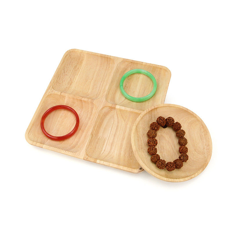 Multiple Shapes Jewelry Display Plate Wooden Bracelet Display Exhibition Tray