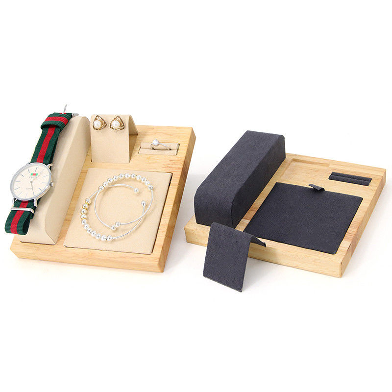 Multipurpose Wooden Luxury Jewelry Display Tray for Watch Pendant Ear Studs
