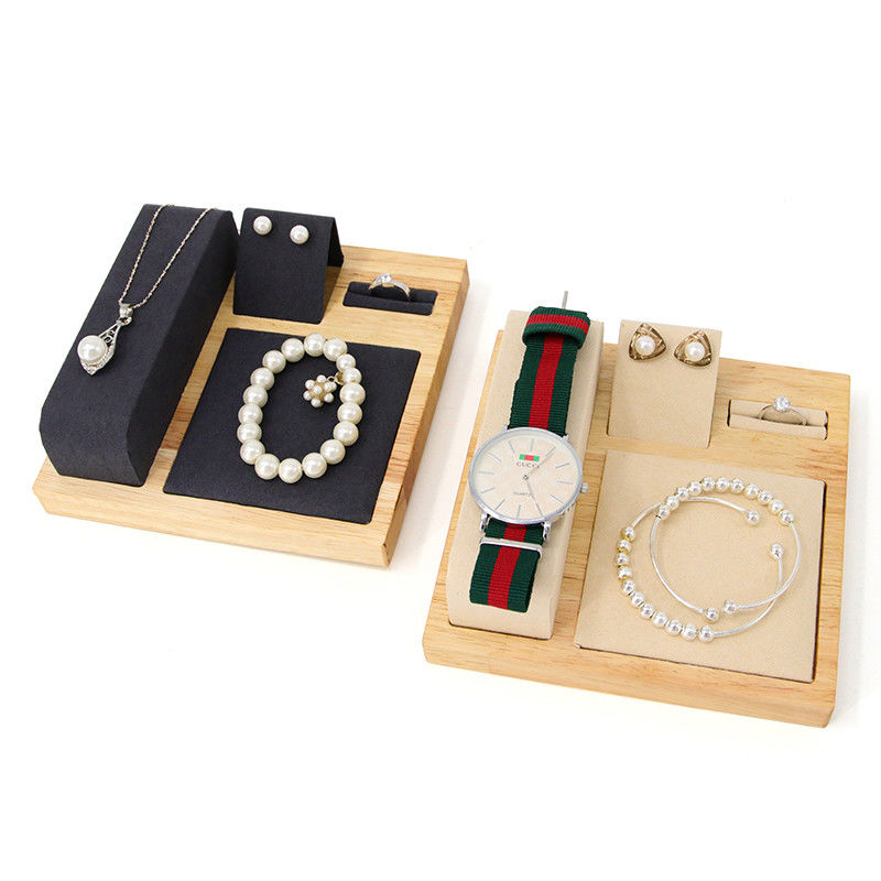 Multipurpose Wooden Luxury Jewelry Display Tray for Watch Pendant Ear Studs
