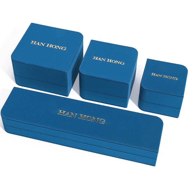 Arc Diamond Shaped PU Leather Jewelry Storage Box Set For Ring Pendant Packaging