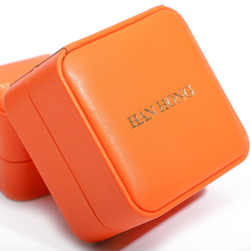 Hot-Stamping Smooth Faux Leather Jewelry Box Packaging Set Soft Velvet Lining