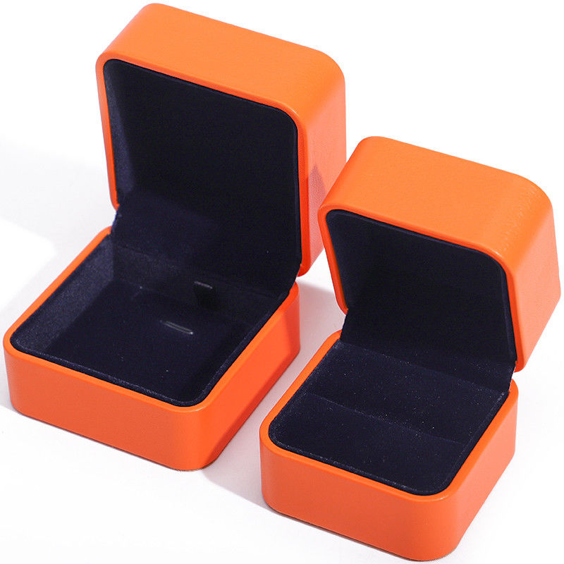 Hot-Stamping Smooth Faux Leather Jewelry Box Packaging Set Soft Velvet Lining