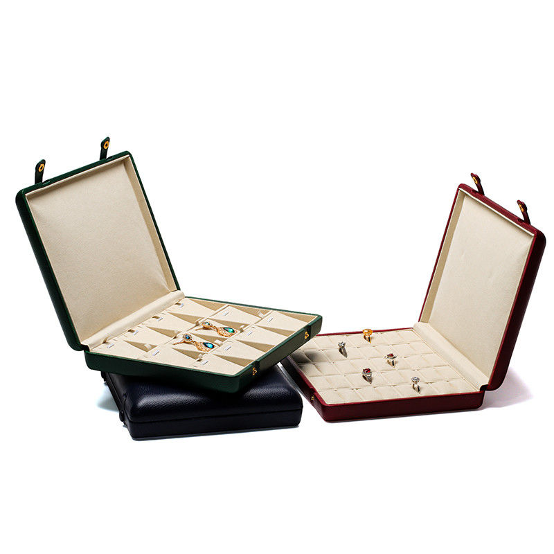 Pebble Grain Leather Jewelry Box Packaging Storage Case For Ear Studs Pendant