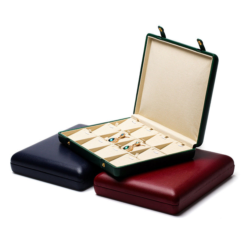 Pebble Grain Leather Jewelry Box Packaging Storage Case For Ear Studs Pendant