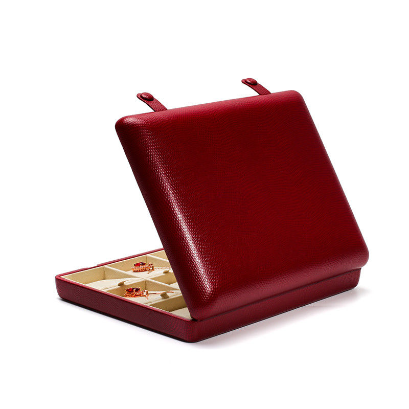 Pebble Grain Leather Jewelry Box Packaging Storage Case For Ear Studs Pendant