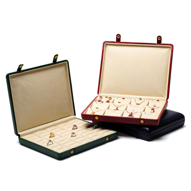 Pebble Grain Leather Jewelry Box Packaging Storage Case For Ear Studs Pendant