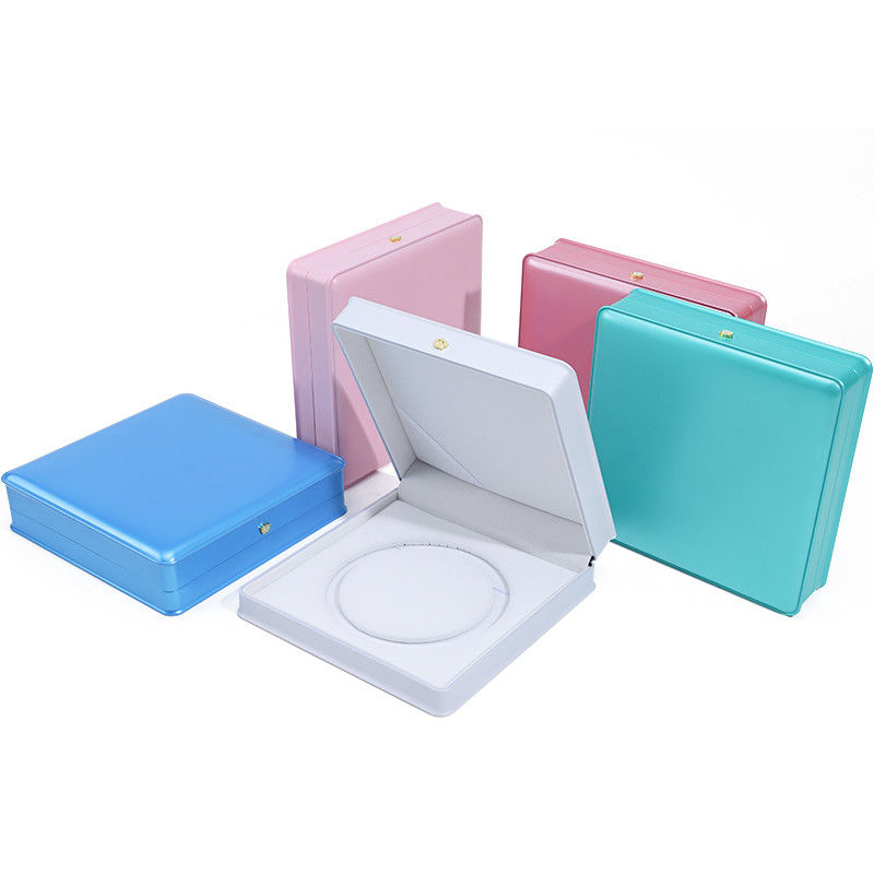 Soft Touch Macaron Color Plastic Pearl Necklace Storage Box Jewelry Packaging