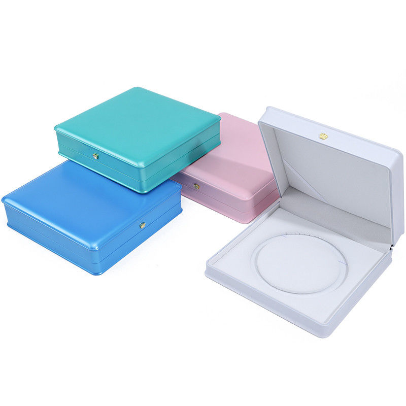 Soft Touch Macaron Color Plastic Pearl Necklace Storage Box Jewelry Packaging
